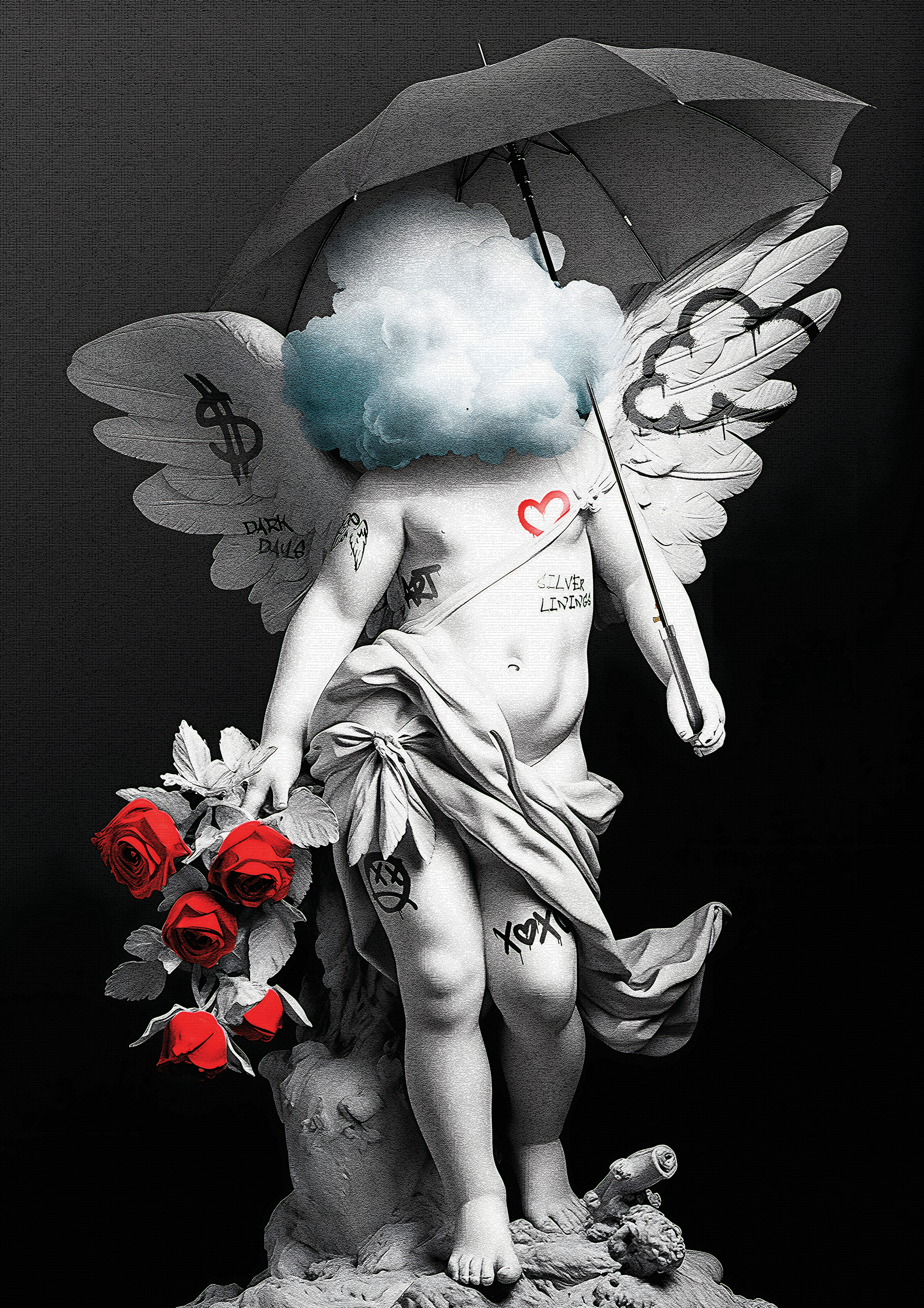 Cloud Head Sculpture metal poster artwork